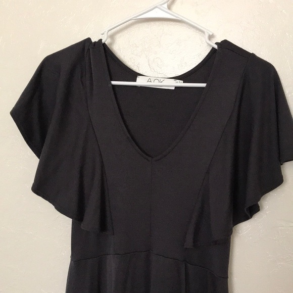 Dark Grey Ruffled Dress - Picture 2 of 5